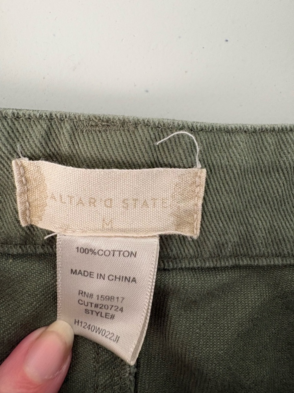 Altard state green cargo wide leg cotton Pants‎ Size Medium EUC - Picture 9 of 9